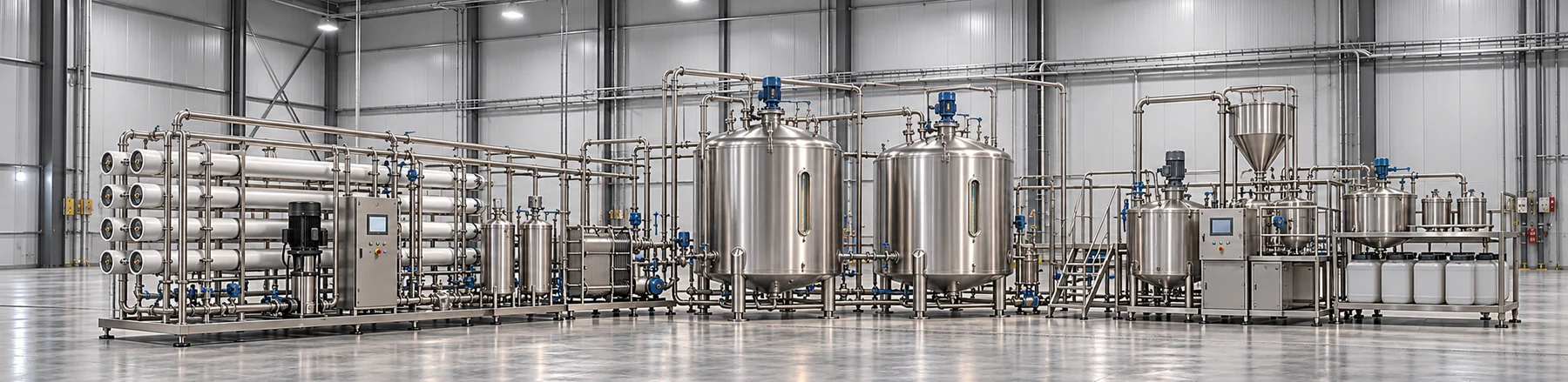 Purified water and ingredient preparation equipment