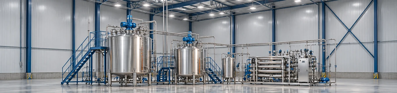 Blending tanks and pasteurization line